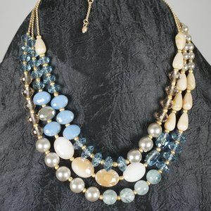 Von Maur Necklace Blue White Silver